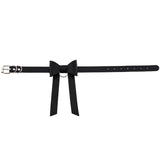 Leather BowKnot Choker Necklace Collar Gothic Punk Bow Tie Clavicle Chain
