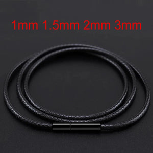 Leather Chain Necklace for DIY Women Men Braid Rope Long Necklace 40/50/60/70CM