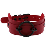 Leather Choker Goth Girls Collar Necklace Punk Chokers Witch Necklace