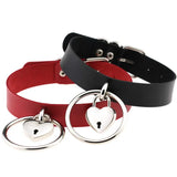 Heart Goth Choker Punk Statement Metal Love lock Necklace