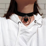 Heart Goth Choker Punk Statement Metal Love lock Necklace