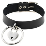 Heart Goth Choker Punk Statement Metal Love lock Necklace