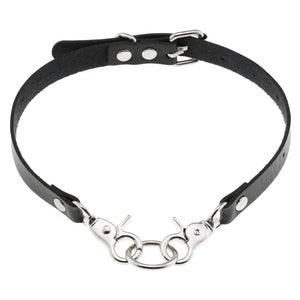 Leather Choker Punk Rock Metal Collar Necklace Gothic Accessories