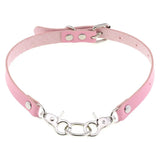 Leather Choker Punk Rock Metal Collar Necklace Gothic Accessories