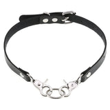 Leather Choker Punk Rock Metal Collar Necklace Gothic Accessories
