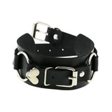 Leather Heart Choker Goth Necklace Collar For Girls Lady