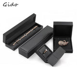 Leather Proposal Ring Pendant Necklace Bracelet Collection Box