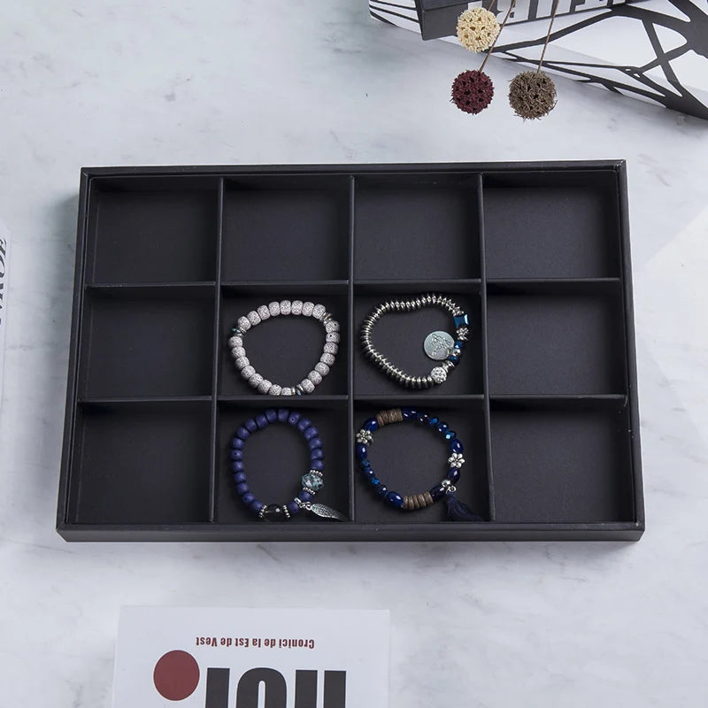 Leather Ring Necklace Storage Tray Earring Organizers