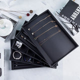 Leather Ring Necklace Storage Tray Earring Organizers