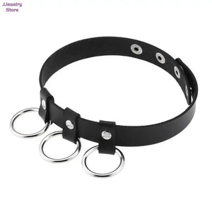 Leather Rock Jewelry Adjustable Soft Collar Choker Punk