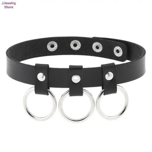 Leather Rock Jewelry Adjustable Soft Collar Choker Punk