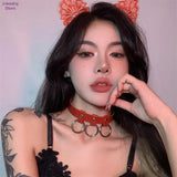 Leather Rock Jewelry Adjustable Soft Collar Choker Punk