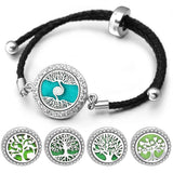 Leather Stainless Steel Aromatherapy Bangle Essential Oil Diffuser Bracelet