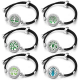 Leather Stainless Steel Aromatherapy Bangle Essential Oil Diffuser Bracelet
