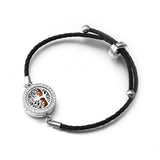 Leather Stainless Steel Aromatherapy Bangle Essential Oil Diffuser Bracelet