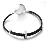 Leather Stainless Steel Aromatherapy Bangle Essential Oil Diffuser Bracelet