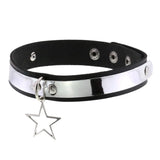 Leather Star Choker Punk Necklace Goth Collar For Girl Lady Chocker