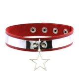 Leather Star Choker Punk Necklace Goth Collar For Girl Lady Chocker