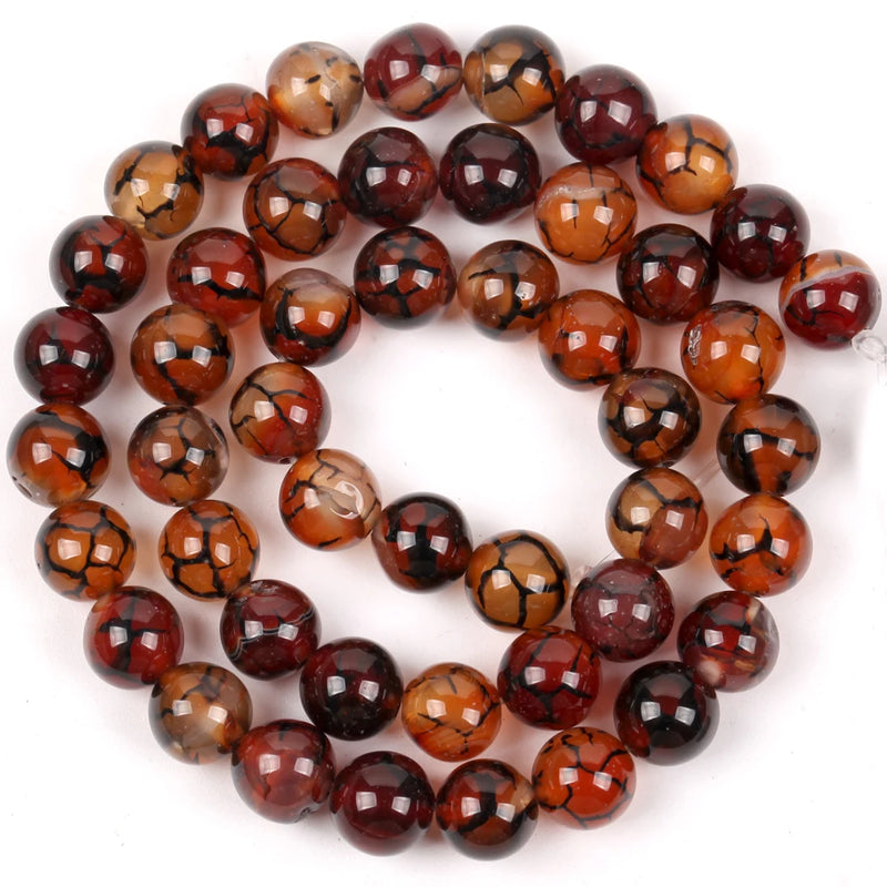 Red Dragon Veins Agates Stone Round Beads 6/8/10mm