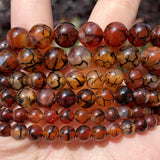 Red Dragon Veins Agates Stone Round Beads 6/8/10mm