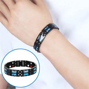 Men's Stainless Steel ID Health Bracelet with Magnet