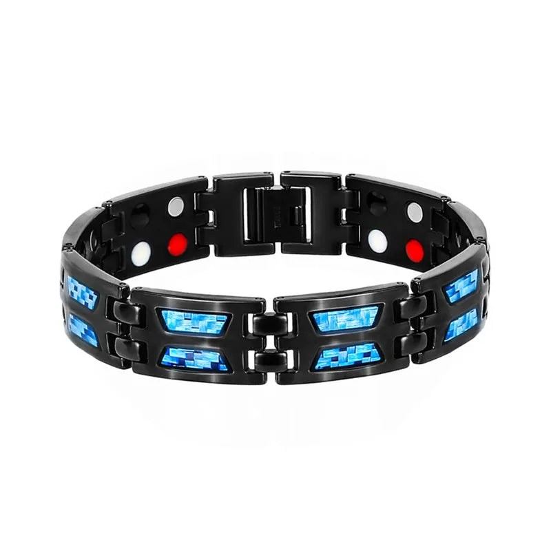 Men's Stainless Steel ID Health Bracelet with Magnet