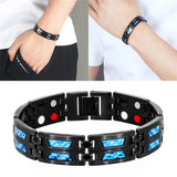Men's Stainless Steel ID Health Bracelet with Magnet