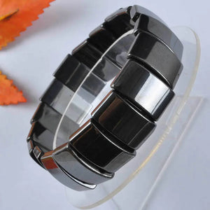 Magnetic Hematite Beads Stretch Bracelet 7.5 Inch
