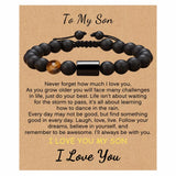 Matte Braided Beaded Bracelet Adjustable Natural Stone Card Bangle