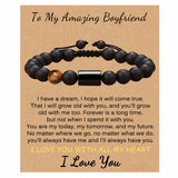 Matte Braided Beaded Bracelet Adjustable Natural Stone Card Bangle
