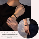 Matte Braided Beaded Bracelet Adjustable Natural Stone Card Bangle