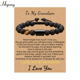 Matte Braided Beaded Bracelet Adjustable Natural Stone Card Bangle