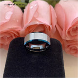 Tungsten Carbide Wedding Ring Beveled Brushed Finish 8MM Comfort Fit