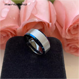 Tungsten Carbide Wedding Ring Beveled Brushed Finish 8MM Comfort Fit