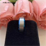 Tungsten Carbide Wedding Ring Beveled Brushed Finish 8MM Comfort Fit