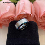 Tungsten Carbide Wedding Ring Beveled Brushed Finish 8MM Comfort Fit
