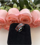 Tungsten Engagement Ring Red Groove 8MM Comfort Fit