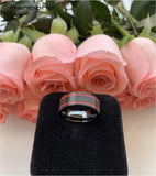 Tungsten Engagement Ring Red Groove 8MM Comfort Fit