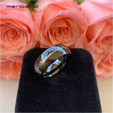 Tungsten Wedding Band Arrow Meteorite Koa Wood Inlay