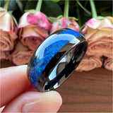 Opal Inlay Tungsten Wedding Band Couple's Jewelry
