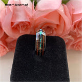 Tungsten Ring Abalone Shell Koa Wood Inlay Wedding Band 8MM Comfort Fit