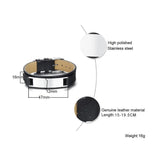 Men's Leather Bracelet Stainless Steel Bar Wrap Wrist