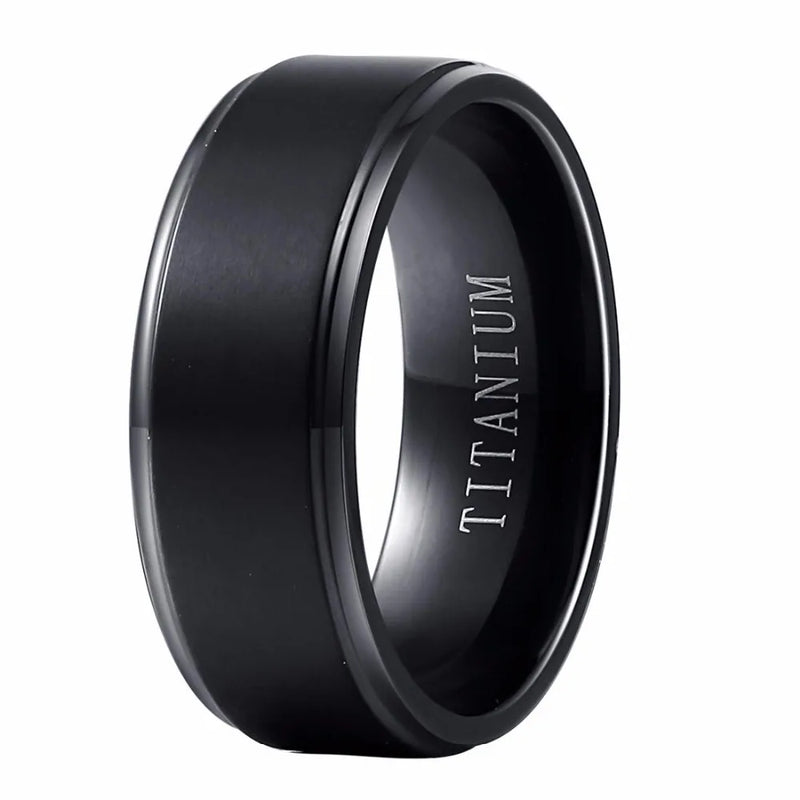 Titanium Wedding Band 8mm Comfort Fit Women Size 8-13