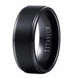 Titanium Wedding Band 8mm Comfort Fit Women Size 8-13