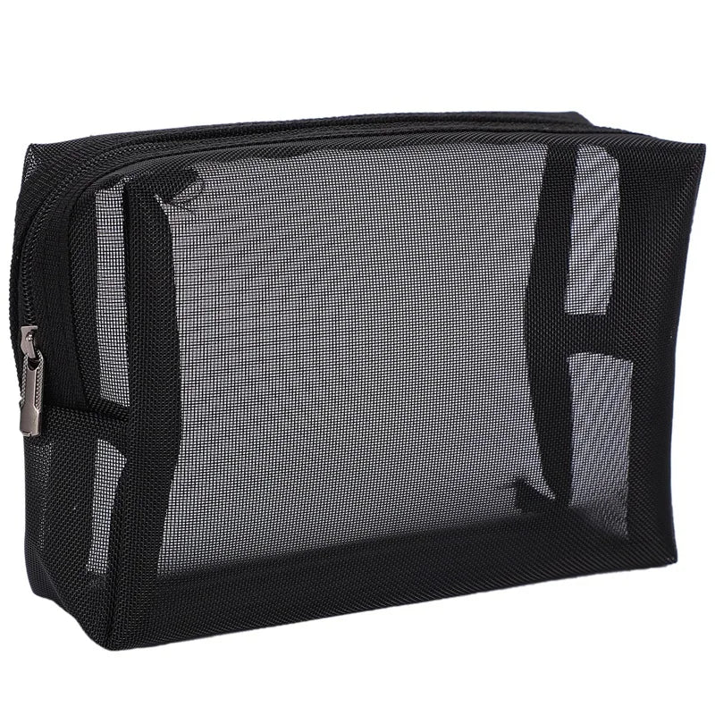 Mesh Makeup Bag Zipper Pouch Travel Cosmetic Organizer Pack of 3