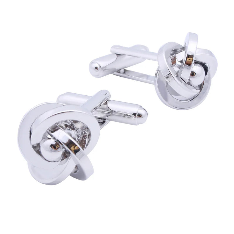 Metal Knot Cufflinks French Shirt Fasten Buttons Jewelry