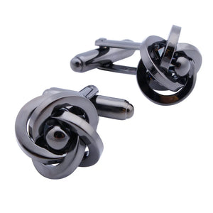 Metal Knot Cufflinks French Shirt Fasten Buttons Jewelry