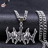 WATAIN Band Pendant Necklace Stainless Steel Silver Choker Necklaces
