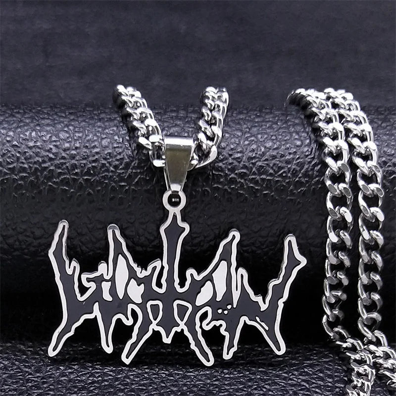 WATAIN Band Pendant Necklace Stainless Steel Silver Choker Necklaces