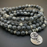 Moonstone Mala Yoga Wrap Bracelet Buddhist Rosary 108 Prayer Beads